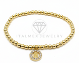 Pulsera de Lujo- 106415 - Pulsera Virgen de Guadalupe con CZ Clara - Oro Laminado 18K