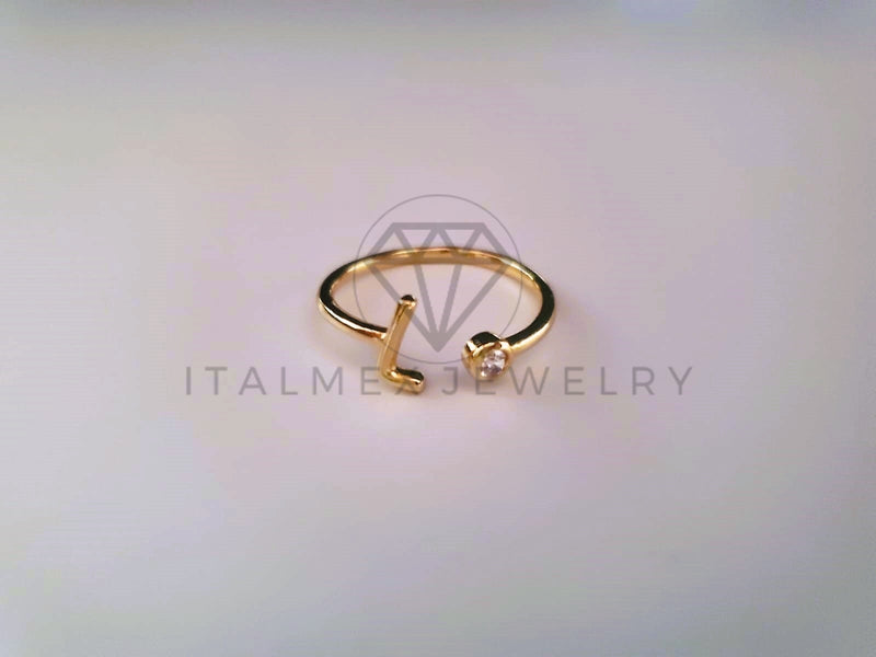 Anillo Dama de Lujo -103766 - Diseño Inicial "L" CZ Clara Oro Laminado 18K