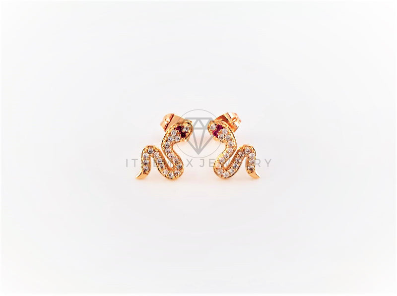 Broquel de Lujo - 103100 - Diseño de Serpiente CZ Clara Oro Laminado 18K
