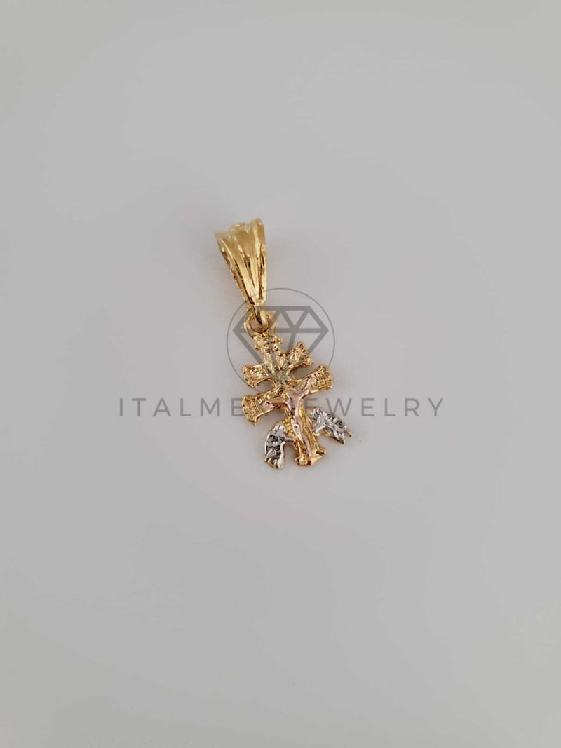 Dije Religioso - 104249 - Cruz de Caravaca Tamaño Mini Oro Laminado 18K