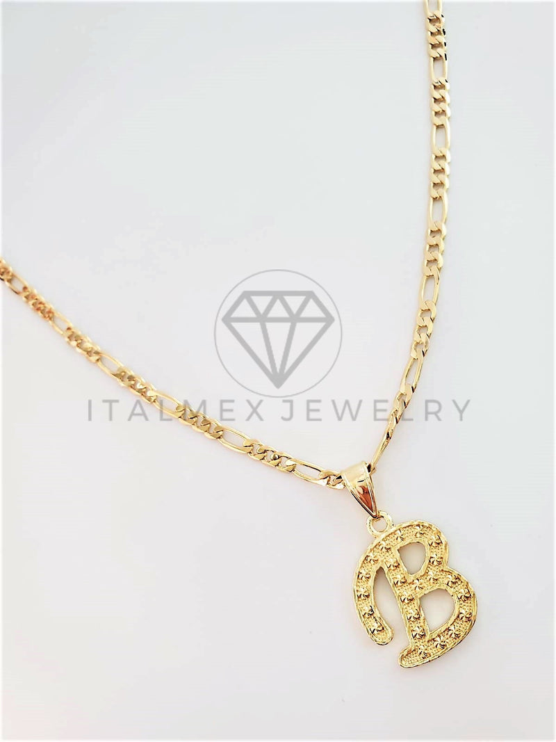 Dije Elegante - 102793 - Dije Inicial "B" Dorado Tamaño Chico Oro Laminado 18K