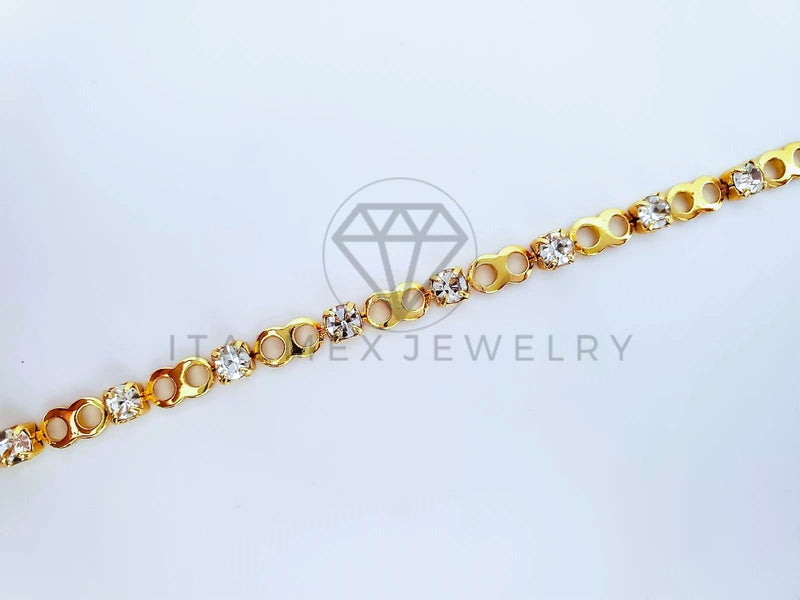 Pulsera Elegante - 103581 - Pulsera Infinito con Circonia Clara Oro Laminado 18K