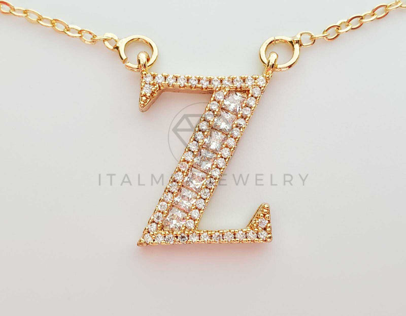 Collar Elegante - 101428 - Collar Inicial "Z" Con CZ Clara Oro Laminado 18K