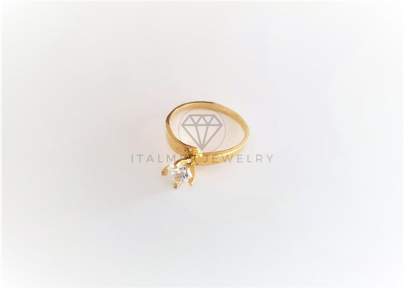 Anillo de Lujo - 103128 - Estilo Solitario Clásico CZ Clara Oro Laminado 18K