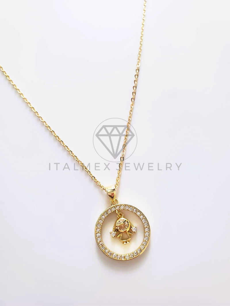 Collar Elegante - 103752 - Collar Niña CZ Clara Oro Laminado 18K
