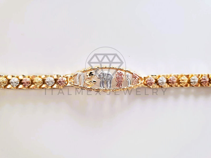 Pulsera de Lujo - 103706 - Diseño de 7 Potencias Oro Laminado 18K