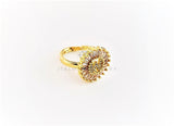 Anillo de Lujo - 102610 - Diseño Inicial "W" con CZ Clara Oro Laminado 18K