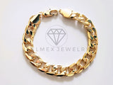 Pulsera de Lujo - 103662 - Diseño de Cadena Cubana 10mm Oro Laminado 18K