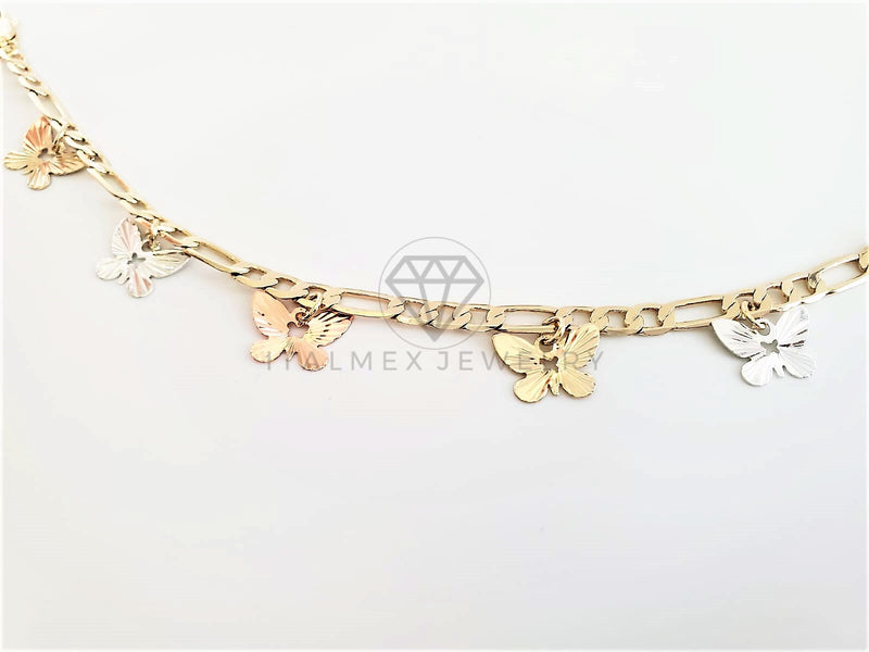 Pulsera Elegante - 102876 - Diseño Mariposas Diamantadas Oro Laminado 18K