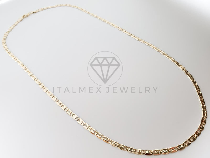 Cadena Clásica - 100537 - Estilo Gucci Zegrinada 4mm/24" Dorada Oro Laminado 18K