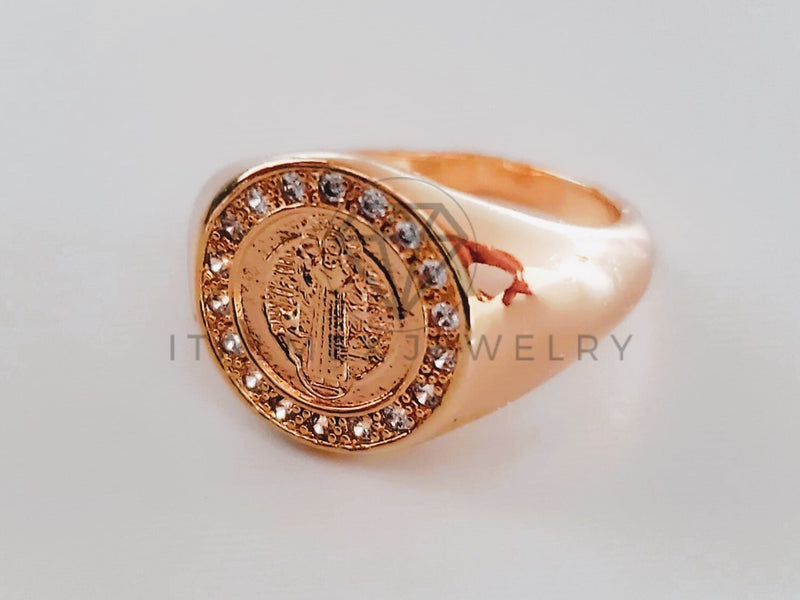 Anillo de Lujo - 104589 - Diseño San Benito CZ Clara Oro Laminado 18K