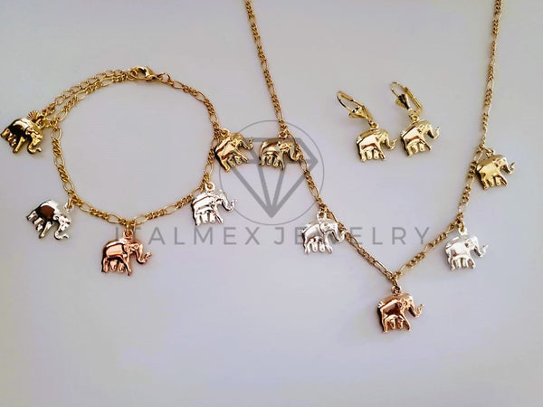 Juego de Lujo - 104575 - Diseño de Elefantes 3 Oros Oro Laminado 18K