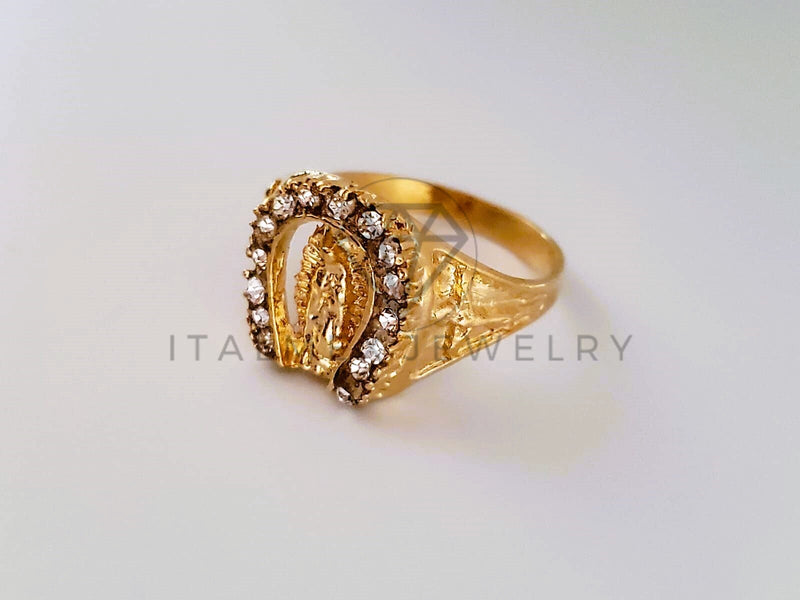 Anillo Caballero de Lujo - 104256 - Herradura Virgen Circonia Clara Oro Laminado 18K