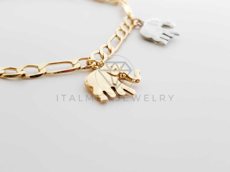 Tobillera Ajustable - 100009 - Diseño de dije de Elefante Oro Laminado 18K