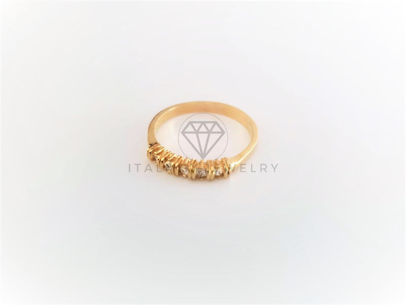 Anillo de Lujo - 103125 - Estilo Churumbela 5CZ Clara Oro Laminado 18K