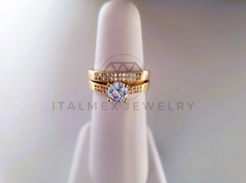 Anillo de Lujo - 103886 - Diseño Alianza Pavé CZ Clara Oro Laminado 18K