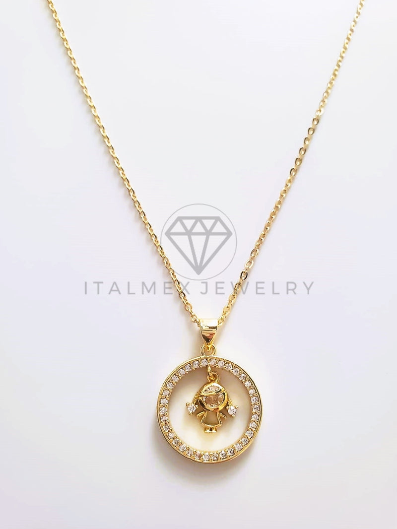 Collar Elegante - 103752 - Collar Niña CZ Clara Oro Laminado 18K