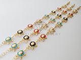 Pulsera de Lujo - 100196 - Diseño Tortugas CZ Colores Oro Laminado 18K