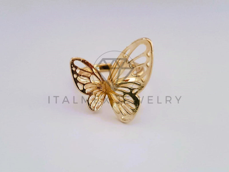 Anillo Dama de Lujo - 104565 - Diseño Mariposa Laser Oro Laminado 18K