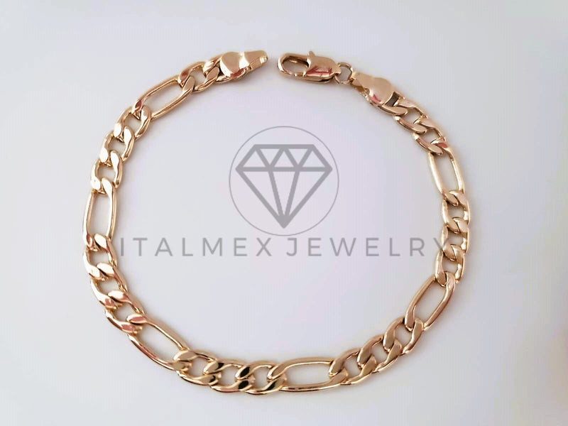 Pulsera de Lujo - 104699 - Diseño Figaro 5.5mm Oro Laminado 18K