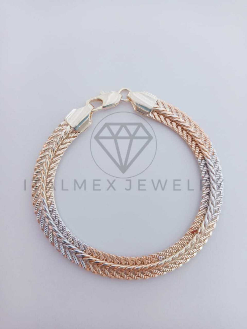 Pulsera de Lujo - 102092 - Diseño Double Link Oro Laminado 18K