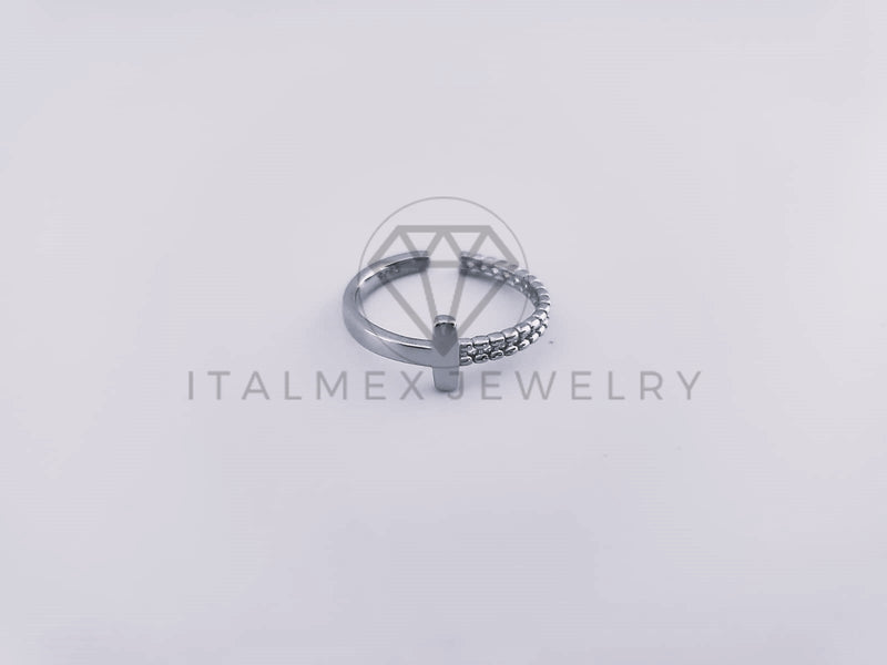 Anillo de Dama - 103608 - Anillo Ajustable Cruz Lisa Plata .925