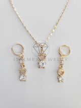 Juego de Lujo - 102377 - Diseño de Niño CZ Clara Color Oro Laminado 18K