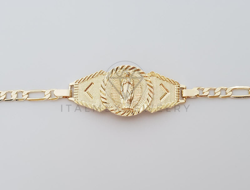 Esclava Elegante - 100199 - Diseño Virgen Dorada Oro Laminado 18K