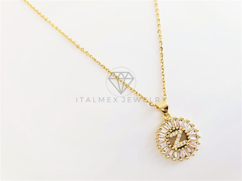 Collar Elegante - 102627 - Collar Inicial "Z" Con CZ Clara Oro Laminado 18K