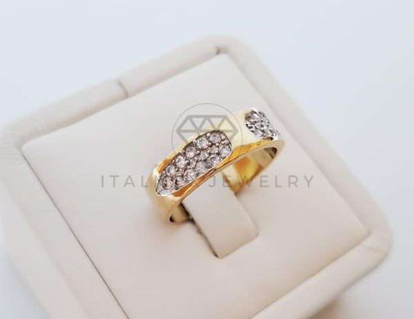 Anillo de Lujo -101671 - Diseño Argolla con CZ Clara Oro Laminado 18K