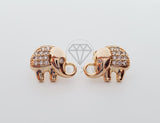Broquel de Lujo - 101264 - Diseño de Elefante CZ Clara Oro Laminado 18K