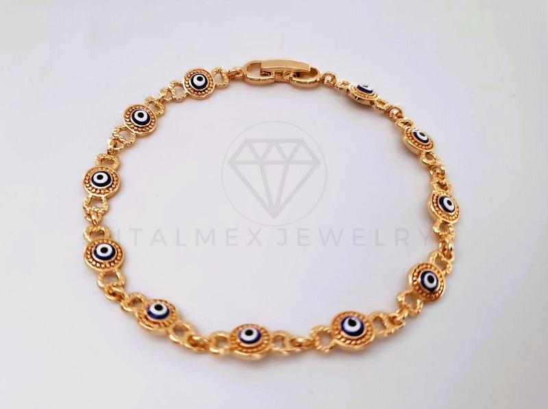 Pulsera Elegante - 103982 - Pulsera Ojo Turco Dorado Oro Laminado 18K