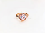 Anillo Dama de Lujo - 103348 - Diseño Corazon Biselado CZ Clara Oro Laminado 18K