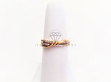 Anillo Dama de Lujo - 103377 - Diseño Triple Alambre CZ Clara Oro Laminado 18K