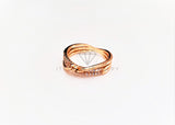 Anillo Dama de Lujo - 103377 - Diseño Triple Alambre CZ Clara Oro Laminado 18K