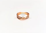 Anillo Dama de Lujo - 103377 - Diseño Triple Alambre CZ Clara Oro Laminado 18K