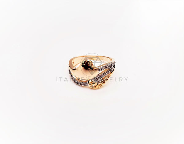 Anillo Dama de Lujo - 103397 - Diseño Corazon CZ Clara Oro Laminado 18K