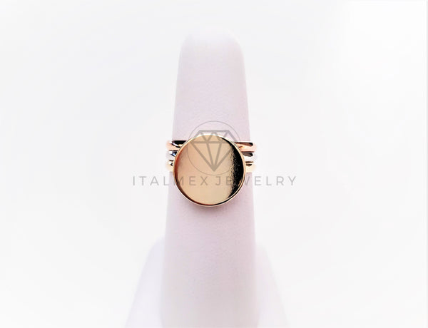 Anillo Dama de Lujo - 103404 - Diseño Fin de Semana Placa Lisa Oro Laminado 18K