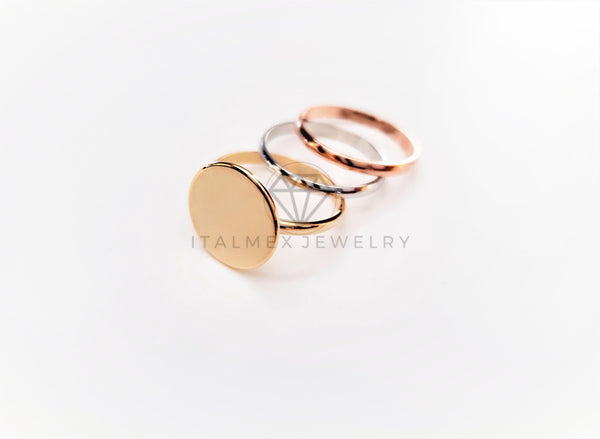 Anillo Dama de Lujo - 103404 - Diseño Fin de Semana Placa Lisa Oro Laminado 18K