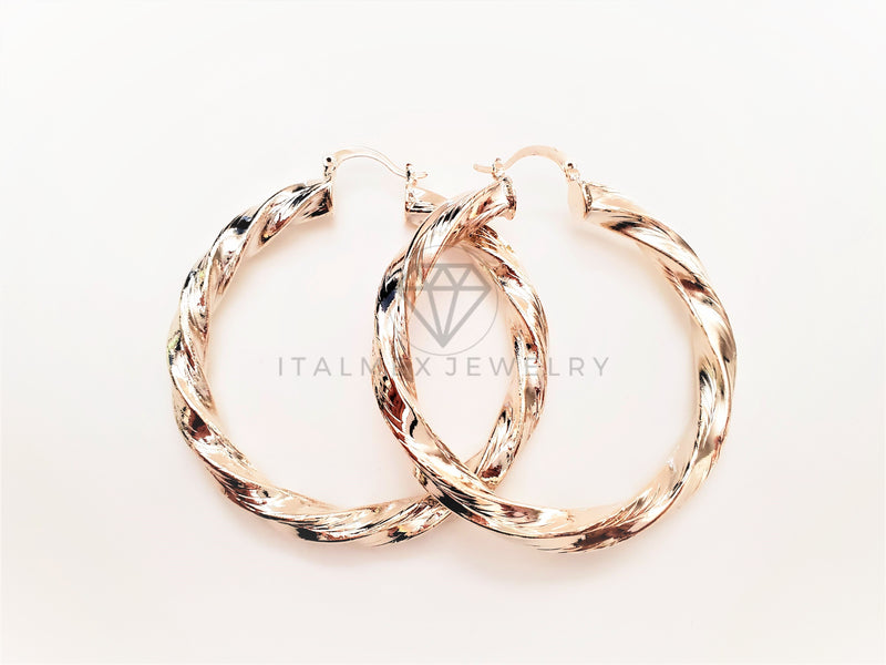 Arracada de Lujo - 103430 - Coqueta de Tubo Espiral 60mm Oro Laminado 18K