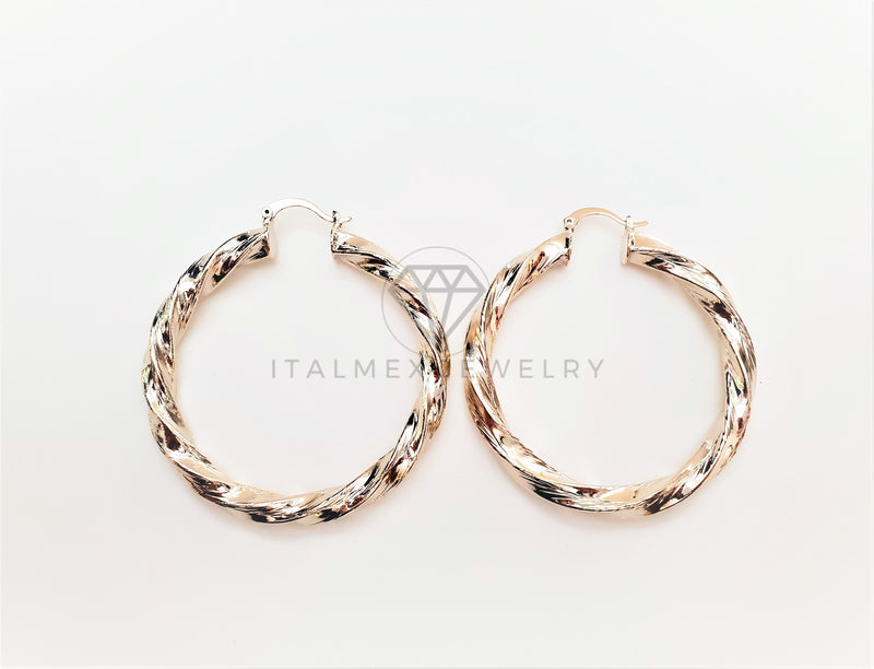 Arracada de Lujo - 103430 - Coqueta de Tubo Espiral 60mm Oro Laminado 18K