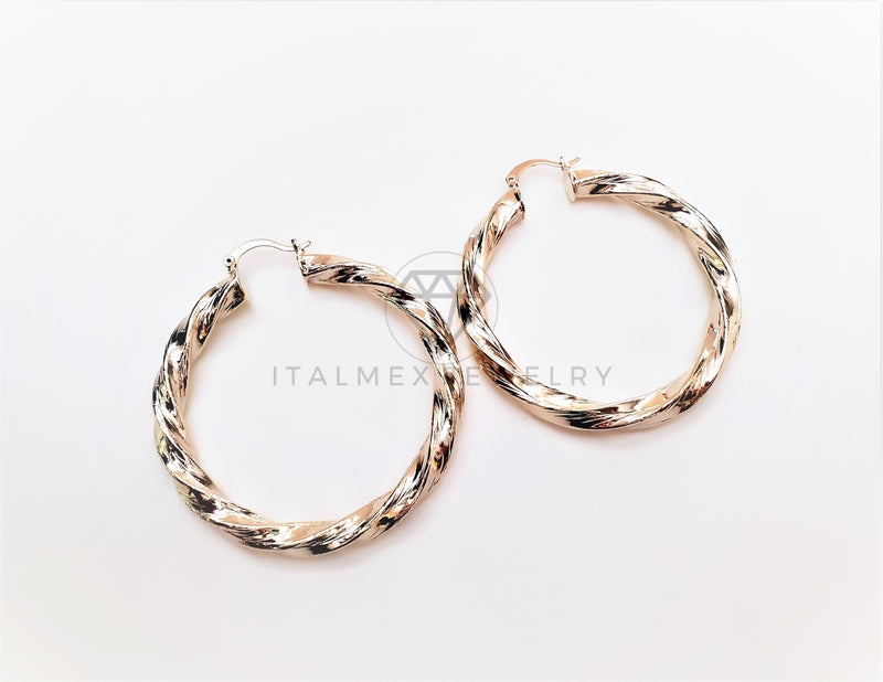 Arracada de Lujo - 103430 - Coqueta de Tubo Espiral 60mm Oro Laminado 18K