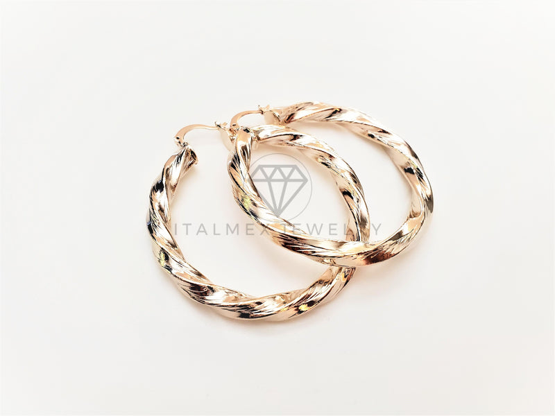 Arracada de Lujo - 103430 - Coqueta de Tubo Espiral 60mm Oro Laminado 18K