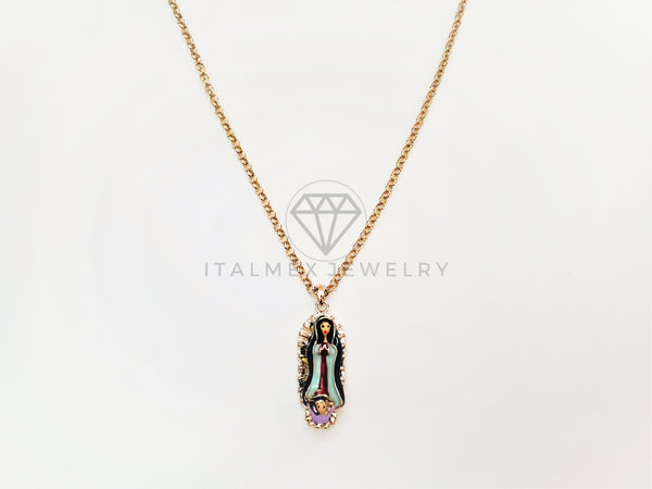 Collar Elegante - 103433 - Collar Virgen de Guadalupe Colores Oro Laminado 18K