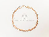Pulsera de Lujo - 103451 - Diseño Tejido Italiano 3.5mm/7.5 Pulgadas Oro Laminado 18K