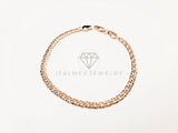 Pulsera de Lujo - 103451 - Diseño Tejido Italiano 3.5mm/7.5 Pulgadas Oro Laminado 18K