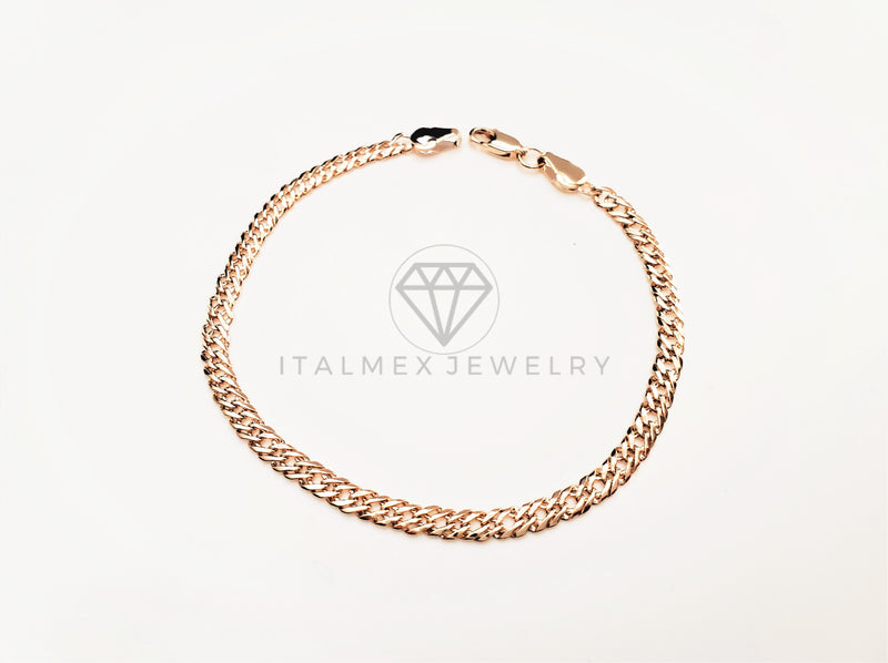 Pulsera de Lujo - 103451 - Diseño Tejido Italiano 3.5mm/7.5 Pulgadas Oro Laminado 18K