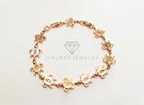 Pulsera Elegante - 103463 - Diseño de Tortugas con CZ Clara Oro Laminado 18K