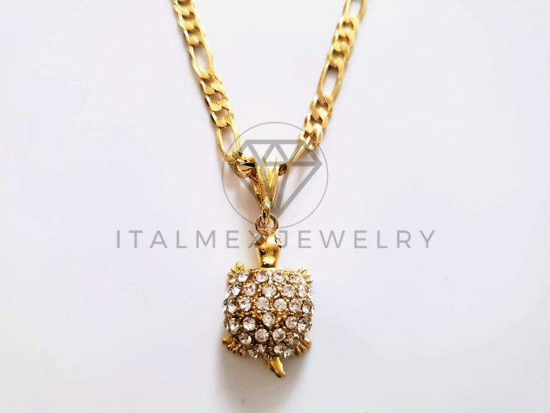 Dije Elegante - 104158 - Dije Tortuga Circonia Clara Oro Laminado 18K