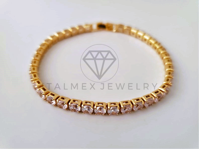 Pulsera de Lujo - 103963 - Diseño Elegante Circonia Clara Oro Laminado 18K